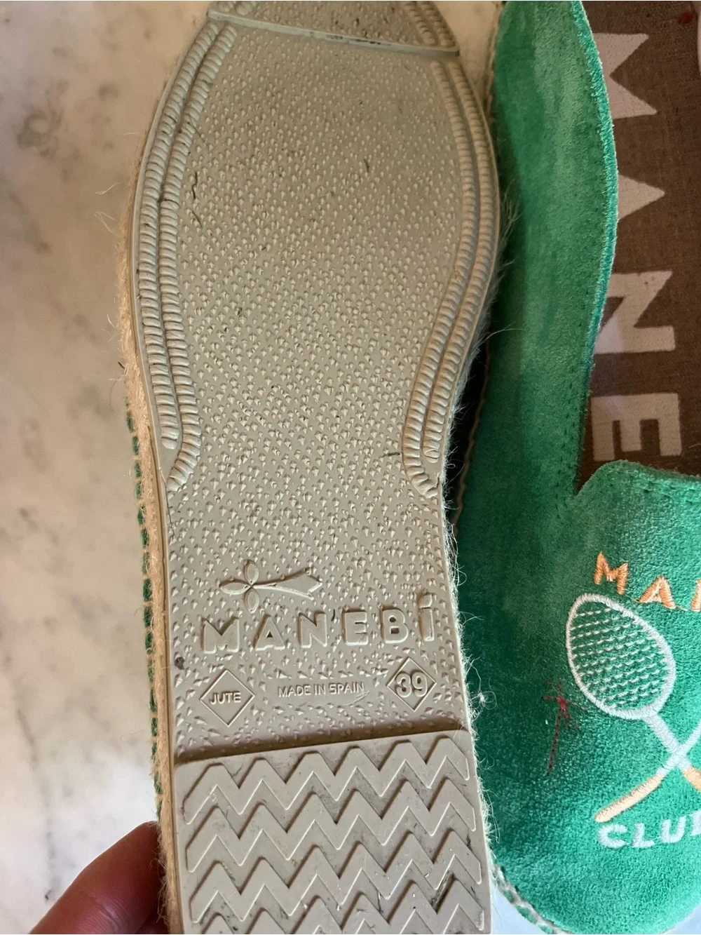 Manebi Suede Leather Coastal Prep Yacht Club Hamptons Tennis Green Espadrilles